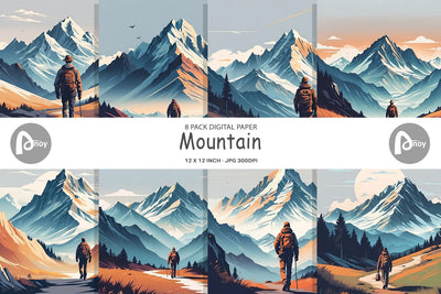 Digital Paper Mountain Digital Pattern artnoy 