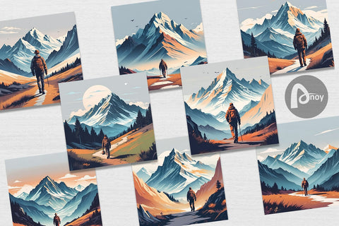 Digital Paper Mountain Digital Pattern artnoy 