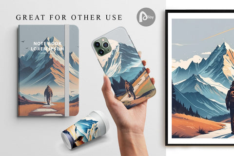 Digital Paper Mountain Digital Pattern artnoy 