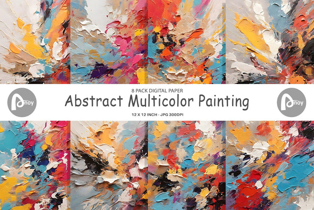 Digital Paper Multicolor Painting Digital Pattern artnoy 