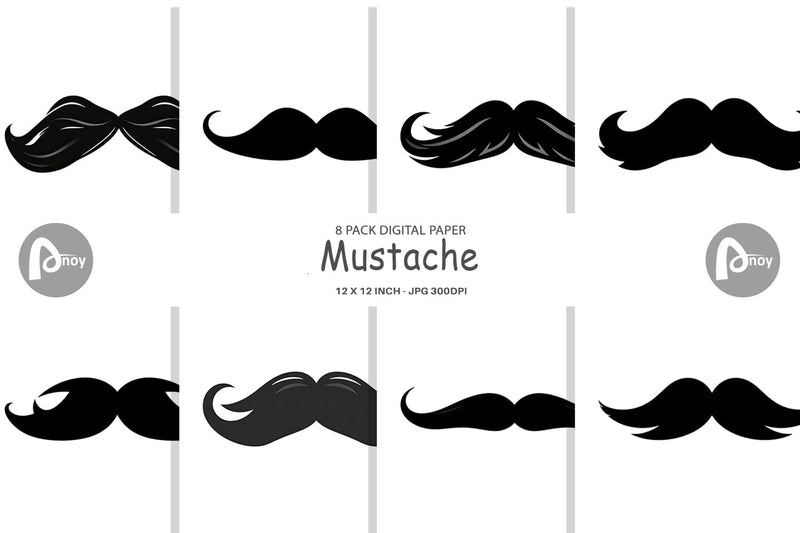 Digital Paper Mustache Digital Pattern artnoy 