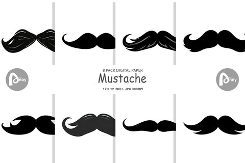 Digital Paper Mustache Digital Pattern artnoy 