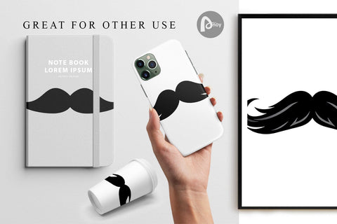 Digital Paper Mustache Digital Pattern artnoy 