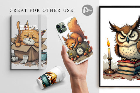 Digital Paper Nap Chaos Critters Digital Pattern artnoy 