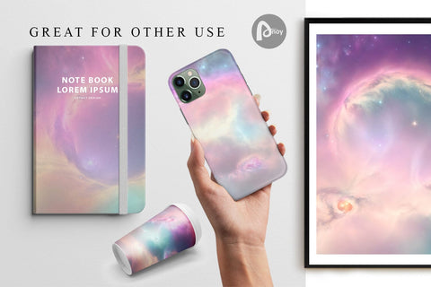 Digital Paper Nebula Unicorn Color Digital Pattern artnoy 