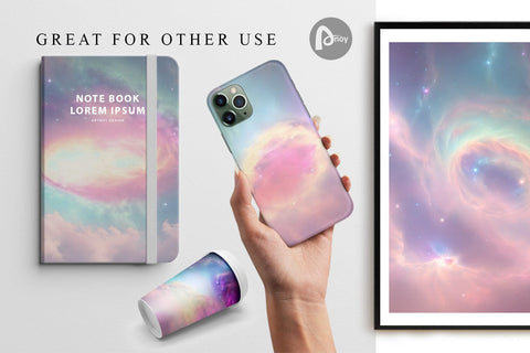 Digital Paper Nebula Unicorn Color Digital Pattern artnoy 
