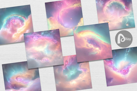 Digital Paper Nebula Unicorn Color Digital Pattern artnoy 