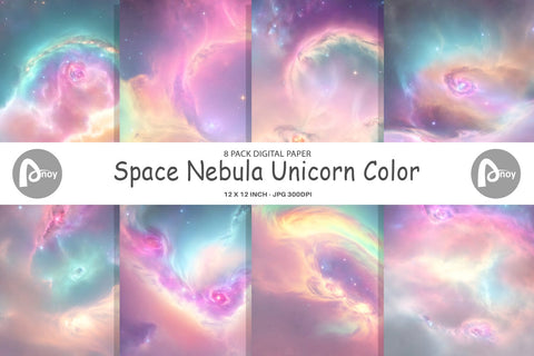 Digital Paper Nebula Unicorn Color Digital Pattern artnoy 