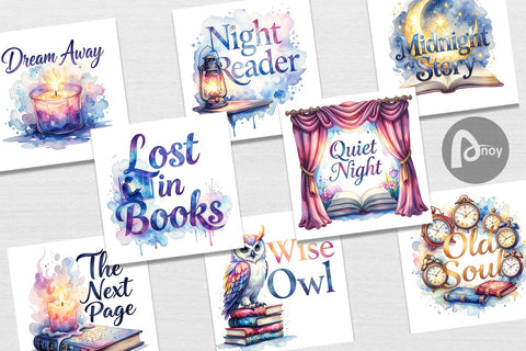 Digital Paper Night Owl Quotes Digital Pattern artnoy 