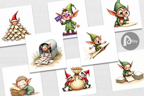 Digital Paper North Pole Mailroom Mayhem Digital Pattern artnoy 