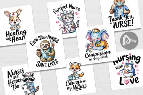 Digital Paper Nurse Animal Digital Pattern artnoy 
