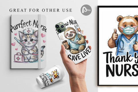 Digital Paper Nurse Animal Digital Pattern artnoy 