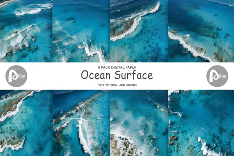Digital Paper Ocean Surface Digital Pattern artnoy 