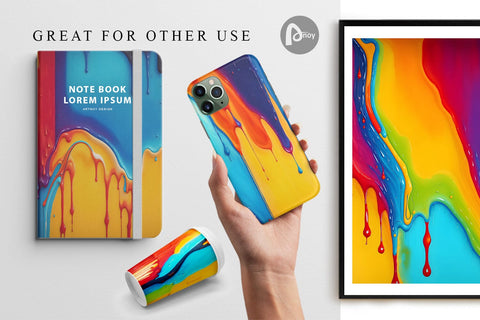 Digital Paper Oil Paint Dripping Color Digital Pattern artnoy 