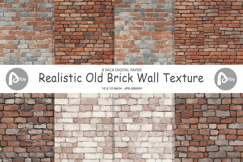Digital Paper Old Brick Wall Texture Digital Pattern artnoy 