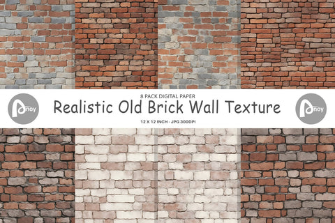 Digital Paper Old Brick Wall Texture Digital Pattern artnoy 