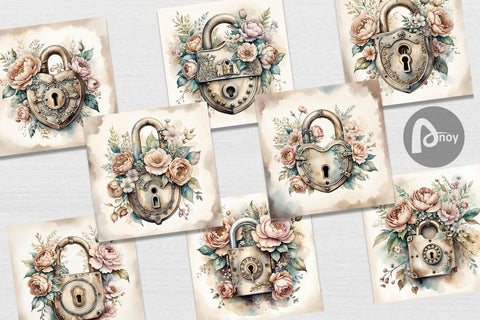 Digital Paper Old Padlock Digital Pattern artnoy 