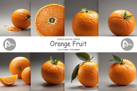 Digital Paper Orange Fruit Digital Pattern artnoy 