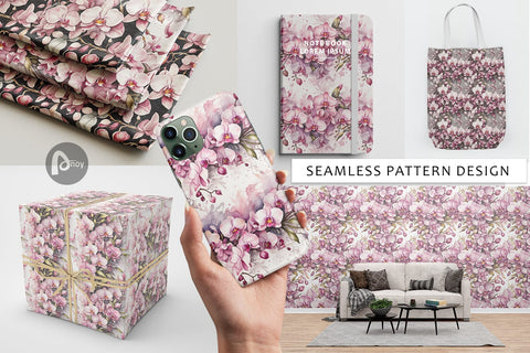 Digital Paper Orchid Pattern Digital Pattern artnoy 