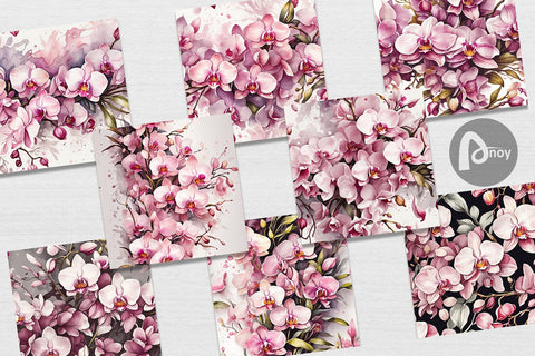 Digital Paper Orchid Pattern Digital Pattern artnoy 