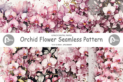 Digital Paper Orchid Pattern Digital Pattern artnoy 
