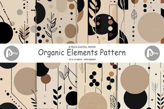 Digital Paper Organic Elements Pattern Digital Pattern artnoy 