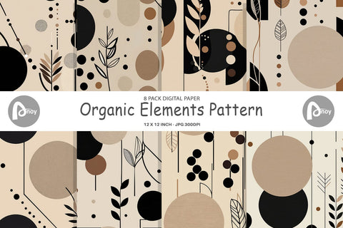 Digital Paper Organic Elements Pattern Digital Pattern artnoy 