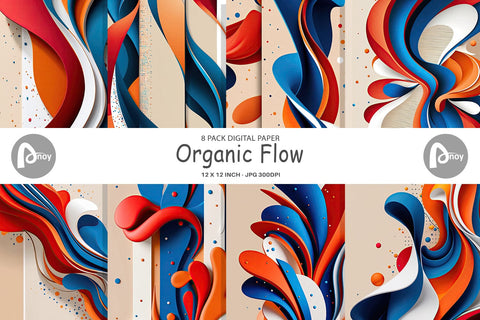 Digital Paper Organic Flow Digital Pattern artnoy 