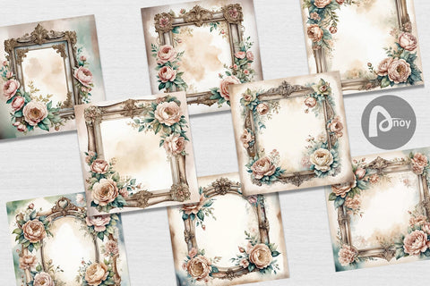 Digital Paper Ornate Frame Digital Pattern artnoy 