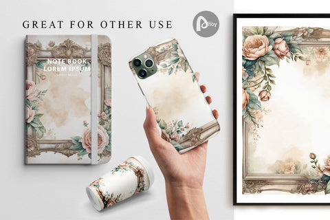 Digital Paper Ornate Frame Digital Pattern artnoy 