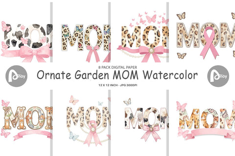 Digital Paper Ornate Garden MOM Watercolor Digital Pattern artnoy 