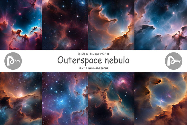 Digital Paper Outerspace nebula Digital Pattern artnoy 