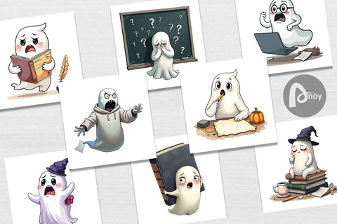 Digital Paper Overthinking Ghost Digital Pattern artnoy 