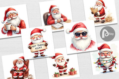 Digital Paper Overworked Santa Digital Pattern artnoy 