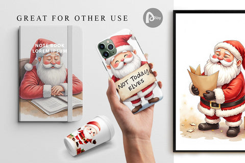 Digital Paper Overworked Santa Digital Pattern artnoy 