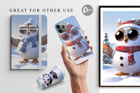 Digital Paper Owl Christmas Digital Pattern artnoy 