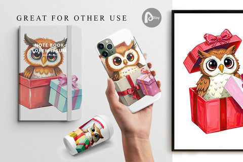 Digital Paper Owl Gift Digital Pattern artnoy 