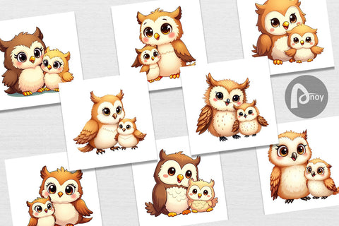 Digital Paper Owl Mother's Day Digital Pattern artnoy 