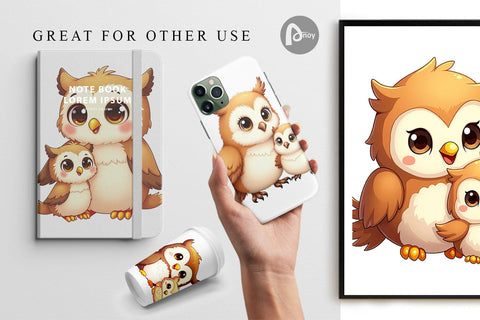 Digital Paper Owl Mother's Day Digital Pattern artnoy 