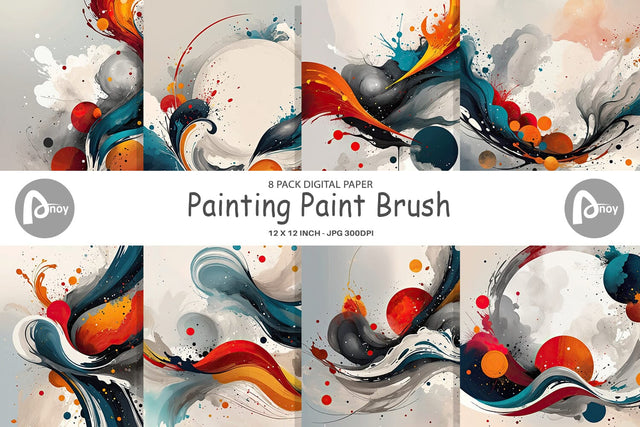 Digital Paper Paint Brush Painting Digital Pattern artnoy 