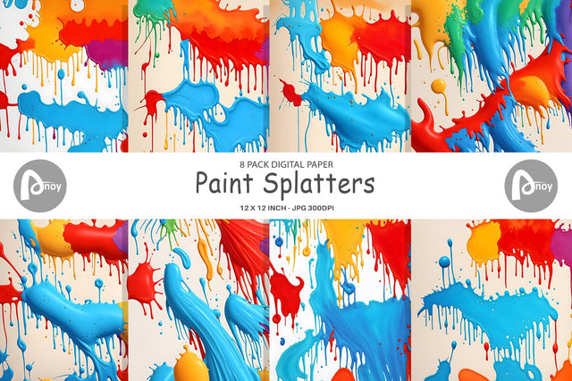 Digital Paper Paint Splatters Digital Pattern artnoy 