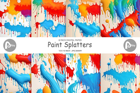 Digital Paper Paint Splatters Digital Pattern artnoy 