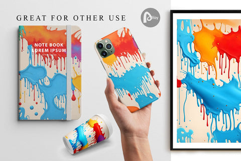 Digital Paper Paint Splatters Digital Pattern artnoy 