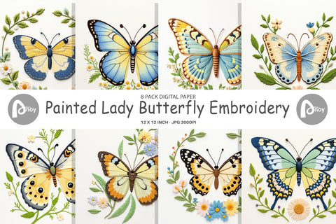 Digital Paper Painted Lady Butterfly Digital Pattern artnoy 