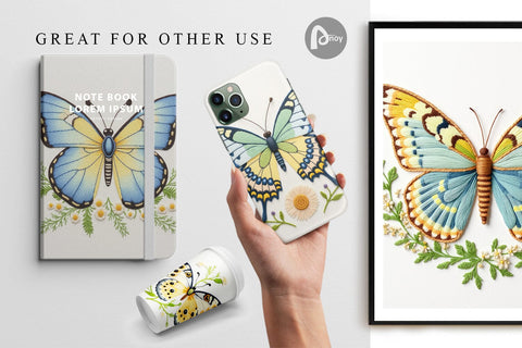 Digital Paper Painted Lady Butterfly Digital Pattern artnoy 
