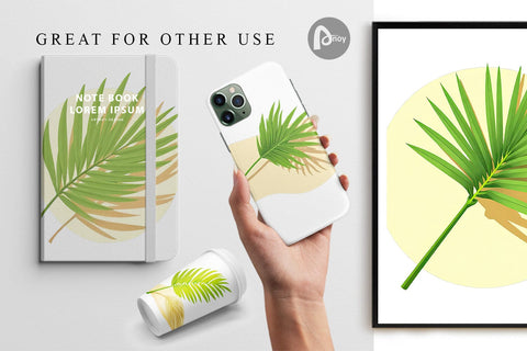 Digital Paper Palm Leaf Digital Pattern artnoy 