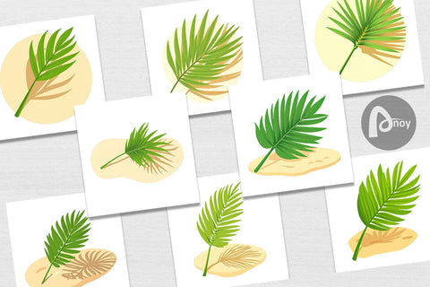 Digital Paper Palm Leaf Digital Pattern artnoy 