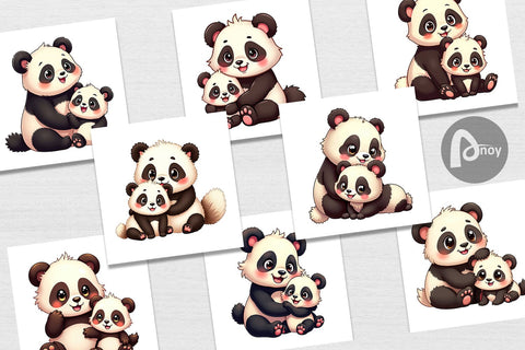 Digital Paper Panda Mother's Day Digital Pattern artnoy 