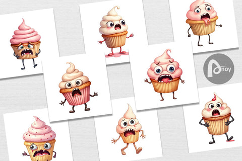 Digital Paper Panic Cupcake Digital Pattern artnoy 