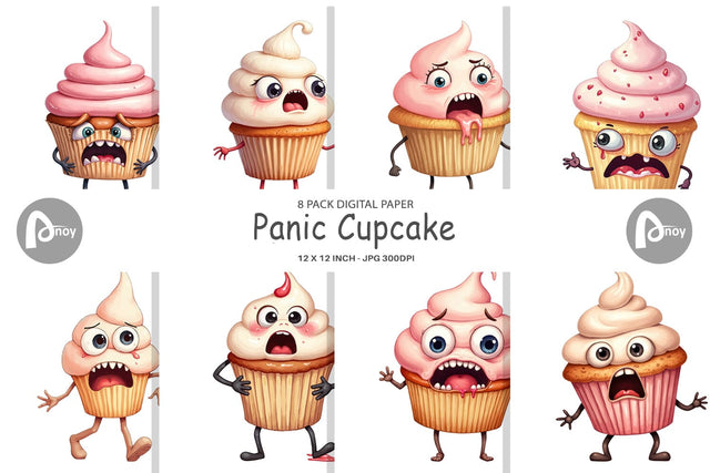 Digital Paper Panic Cupcake Digital Pattern artnoy 
